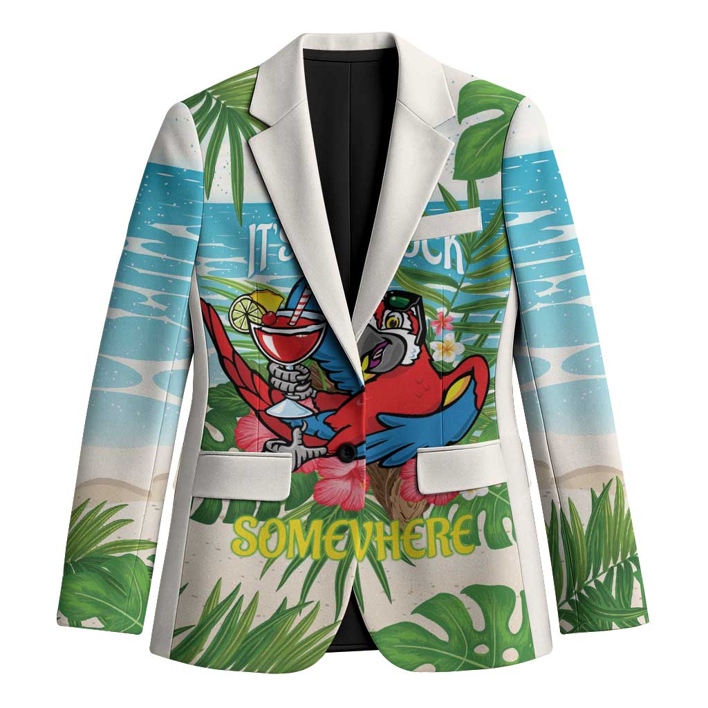 Guyana Christmas Blazer Chilling Macaw It's 5 o'clock Somewhere - Wonder Print Shop