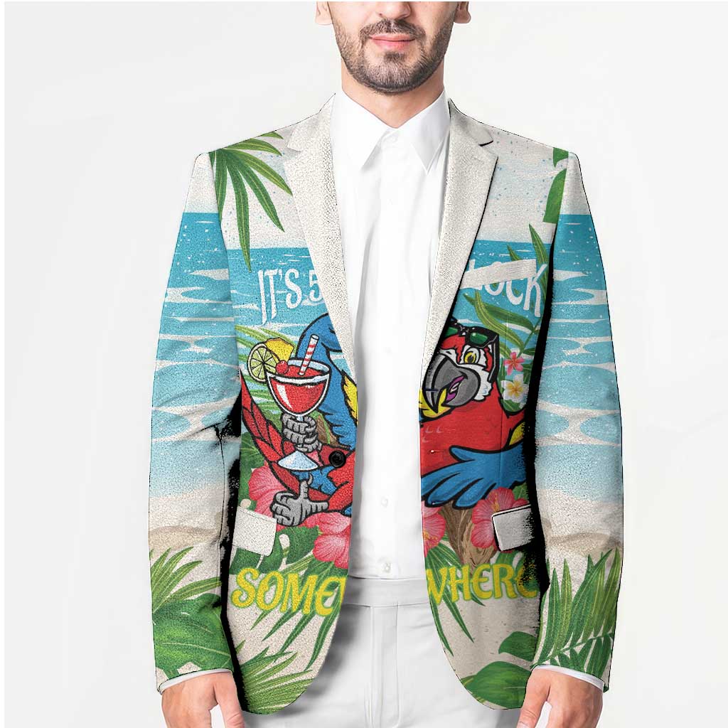 Guyana Christmas Blazer Chilling Macaw It's 5 o'clock Somewhere - Wonder Print Shop