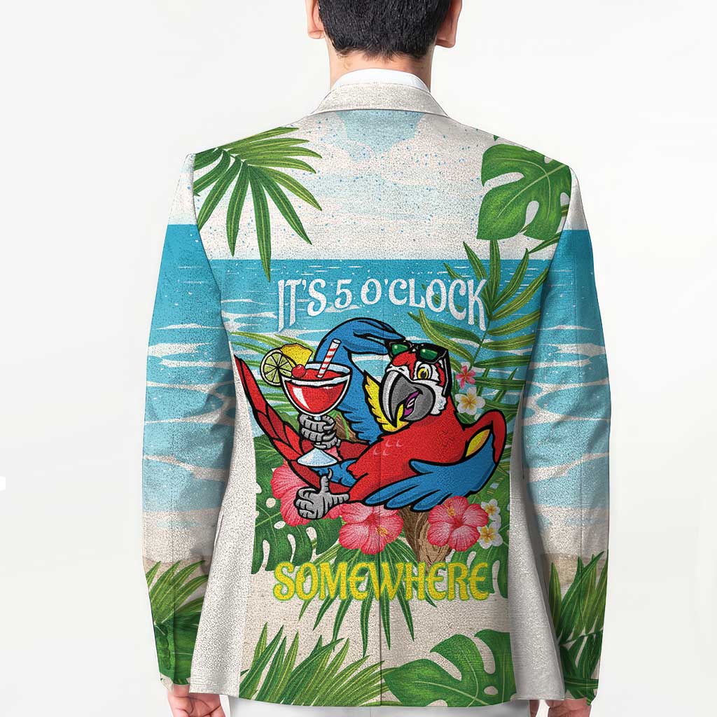 Guyana Christmas Blazer Chilling Macaw It's 5 o'clock Somewhere - Wonder Print Shop