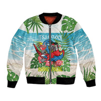 Guyana Christmas Bomber Jacket Chilling Macaw It's 5 o'clock Somewhere - Wonder Print Shop