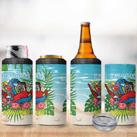 Guyana Christmas 4 in 1 Can Cooler Tumbler Chilling Macaw It's 5 o'clock Somewhere - Wonder Print Shop