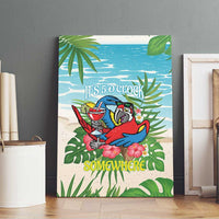 Guyana Christmas Canvas Wall Art Chilling Macaw It's 5 o'clock Somewhere - Wonder Print Shop
