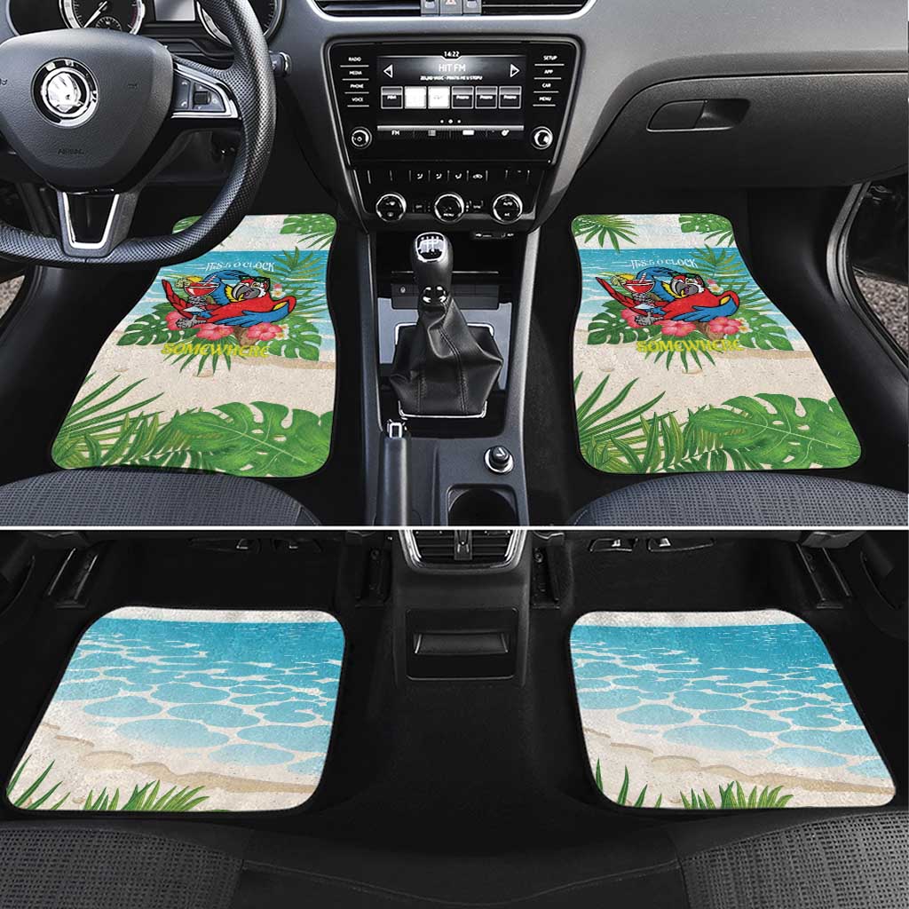 Guyana Christmas Car Mats Chilling Macaw It's 5 o'clock Somewhere - Wonder Print Shop