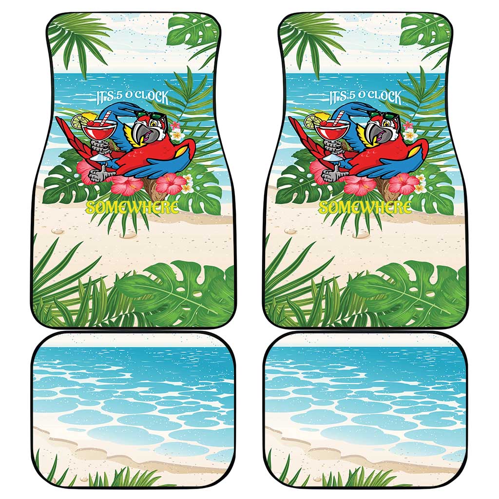 Guyana Christmas Car Mats Chilling Macaw It's 5 o'clock Somewhere - Wonder Print Shop
