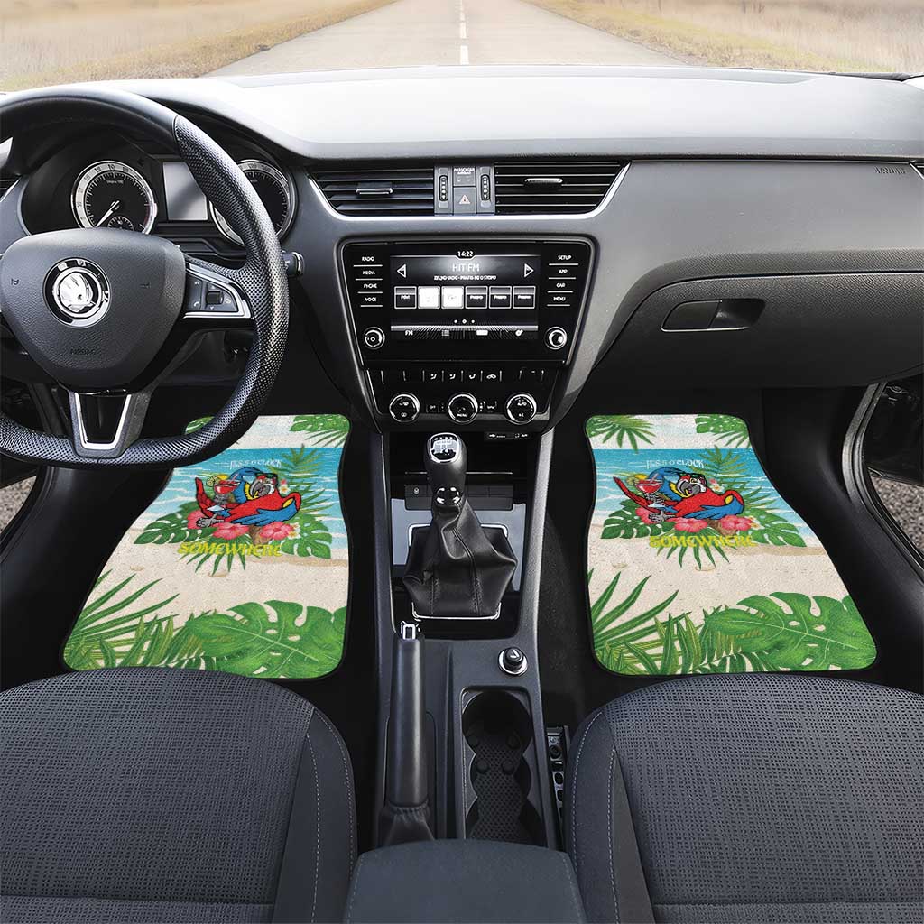 Guyana Christmas Car Mats Chilling Macaw It's 5 o'clock Somewhere - Wonder Print Shop