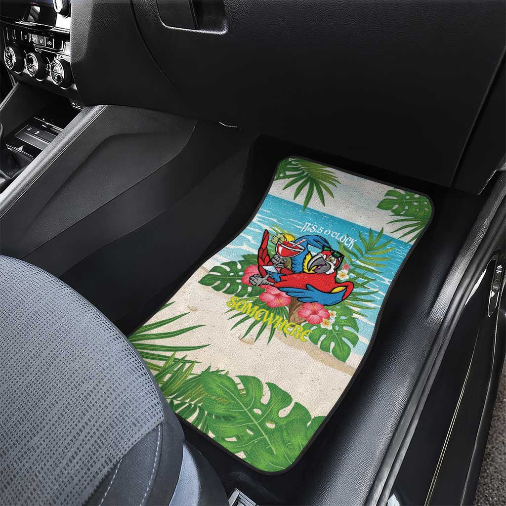 Guyana Christmas Car Mats Chilling Macaw It's 5 o'clock Somewhere - Wonder Print Shop