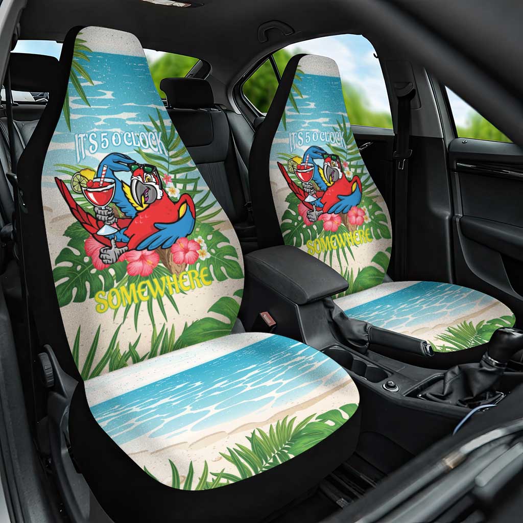 Guyana Christmas Car Seat Cover Chilling Macaw It's 5 o'clock Somewhere - Wonder Print Shop