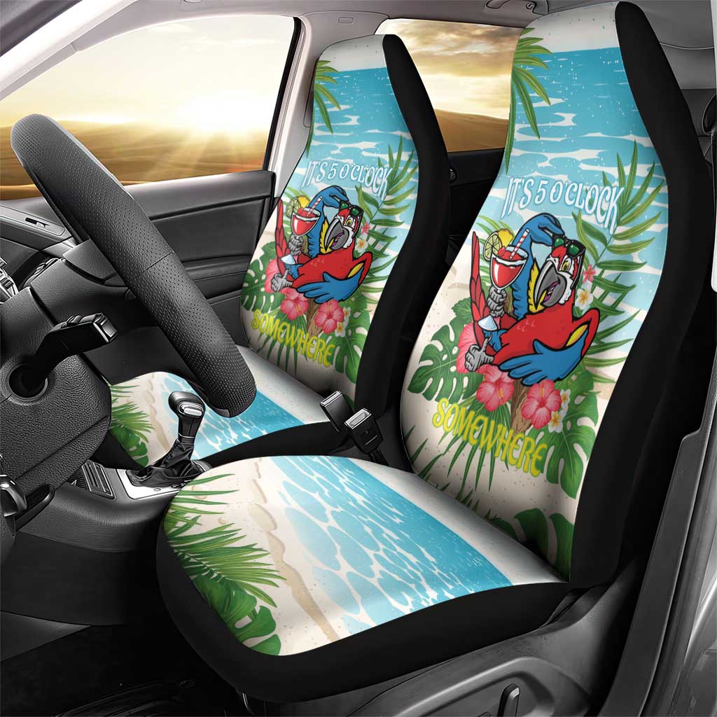 Guyana Christmas Car Seat Cover Chilling Macaw It's 5 o'clock Somewhere - Wonder Print Shop