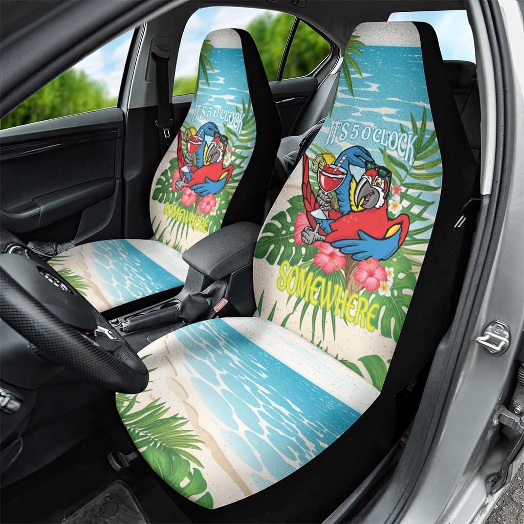 Guyana Christmas Car Seat Cover Chilling Macaw It's 5 o'clock Somewhere - Wonder Print Shop