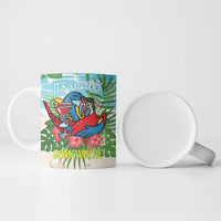 Guyana Christmas Ceramic Mug Chilling Macaw It's 5 o'clock Somewhere - Wonder Print Shop