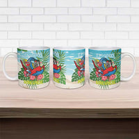 Guyana Christmas Ceramic Mug Chilling Macaw It's 5 o'clock Somewhere - Wonder Print Shop