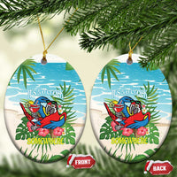 Guyana Christmas Ceramic Ornament Chilling Macaw It's 5 o'clock Somewhere - Wonder Print Shop