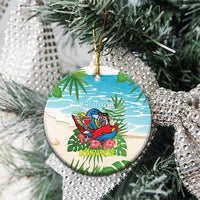 Guyana Christmas Ceramic Ornament Chilling Macaw It's 5 o'clock Somewhere - Wonder Print Shop
