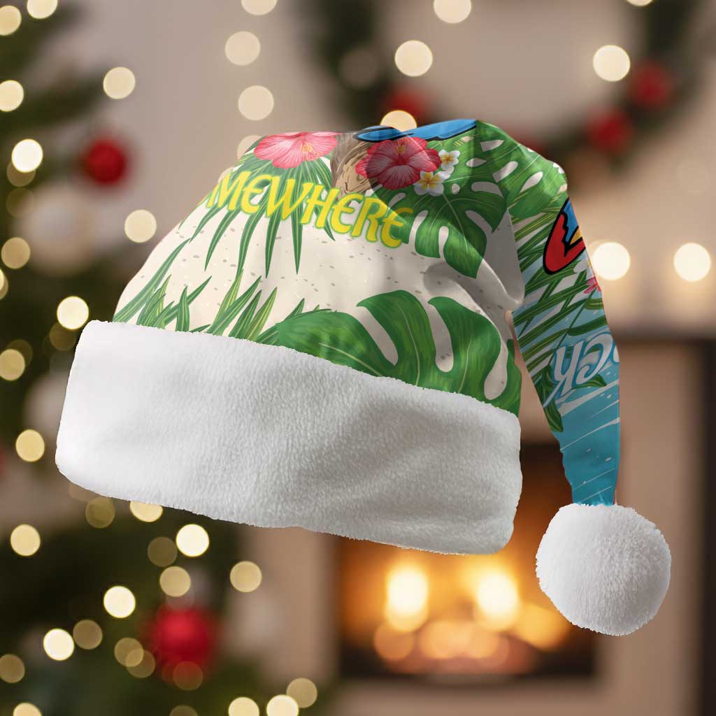 Guyana Christmas Santa Hat Chilling Macaw It's 5 o'clock Somewhere - Wonder Print Shop