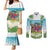 Guyana Christmas Couples Matching Mermaid Dress and Long Sleeve Button Shirt Chilling Macaw It's 5 o'clock Somewhere - Wonder Print Shop