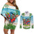 Guyana Christmas Couples Matching Off Shoulder Short Dress and Long Sleeve Button Shirt Chilling Macaw It's 5 o'clock Somewhere - Wonder Print Shop
