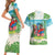 Guyana Christmas Couples Matching Short Sleeve Bodycon Dress and Hawaiian Shirt Chilling Macaw It's 5 o'clock Somewhere - Wonder Print Shop