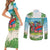 Guyana Christmas Couples Matching Short Sleeve Bodycon Dress and Long Sleeve Button Shirt Chilling Macaw It's 5 o'clock Somewhere - Wonder Print Shop