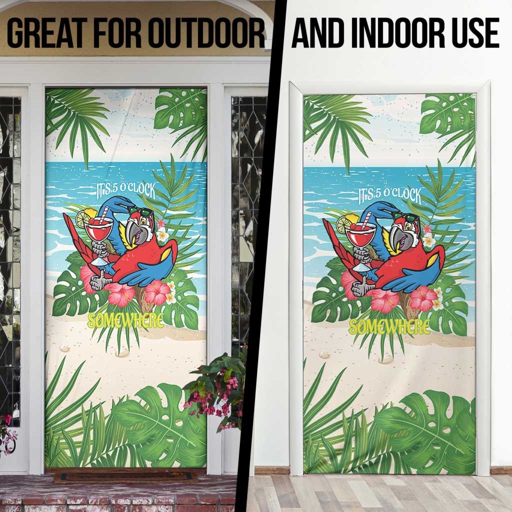 Guyana Christmas Door Cover Chilling Macaw It's 5 o'clock Somewhere - Wonder Print Shop