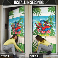 Guyana Christmas Door Cover Chilling Macaw It's 5 o'clock Somewhere - Wonder Print Shop