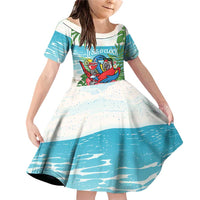 Guyana Christmas Family Matching Off Shoulder Short Dress and Hawaiian Shirt Chilling Macaw It's 5 o'clock Somewhere - Wonder Print Shop