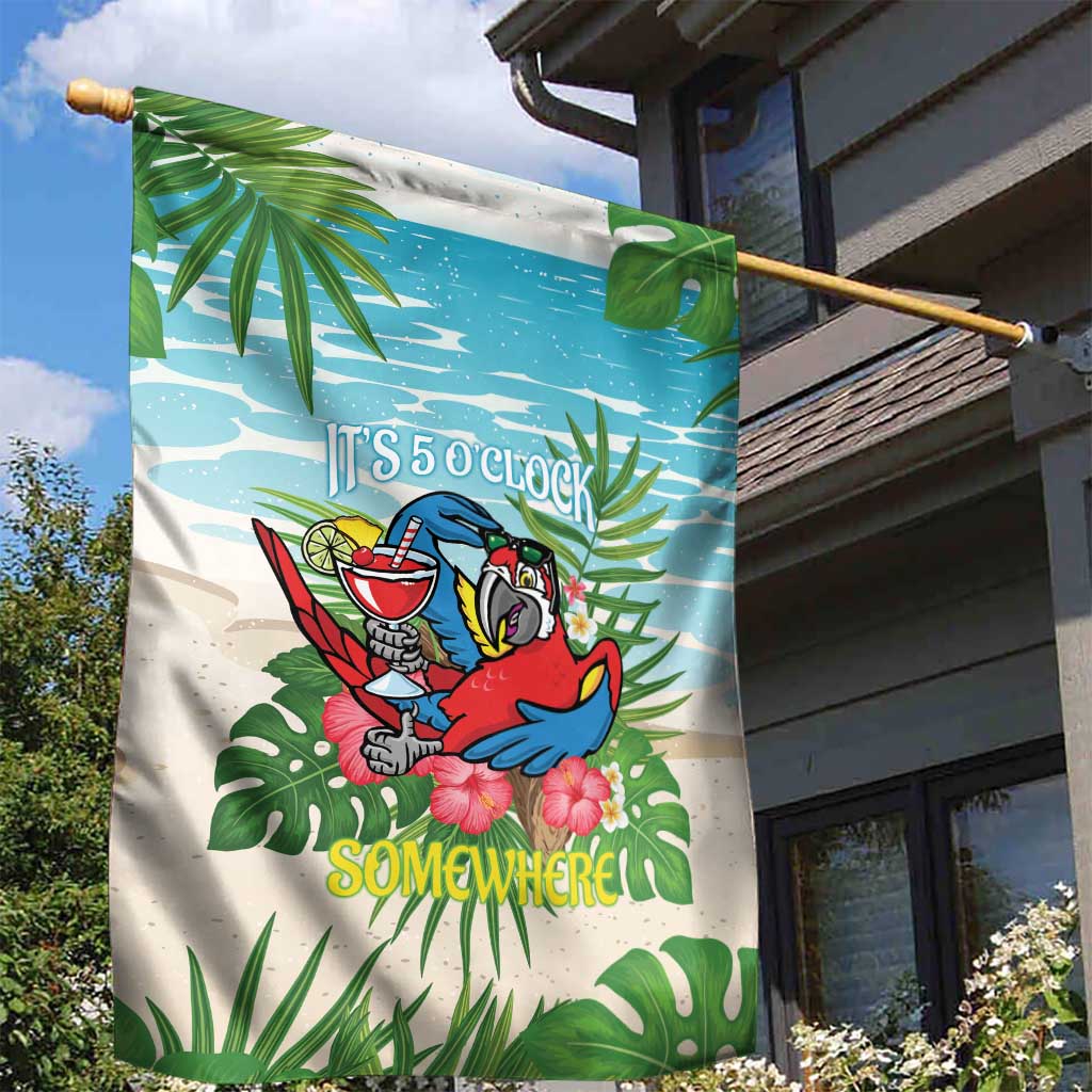 Guyana Christmas Garden Flag Chilling Macaw It's 5 o'clock Somewhere - Wonder Print Shop