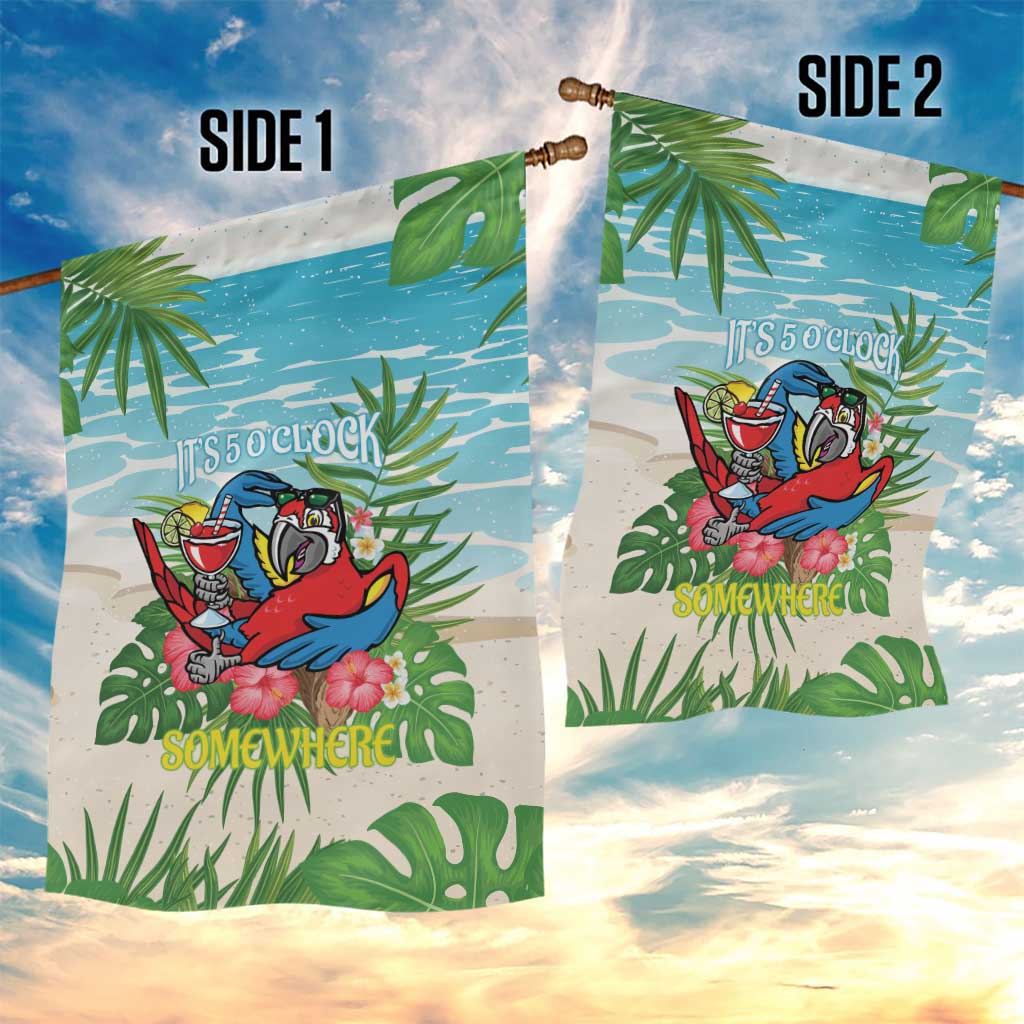 Guyana Christmas Garden Flag Chilling Macaw It's 5 o'clock Somewhere - Wonder Print Shop