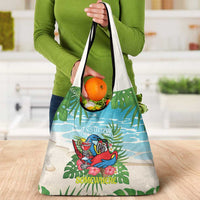 Guyana Christmas Grocery Bag Chilling Macaw It's 5 o'clock Somewhere - Wonder Print Shop