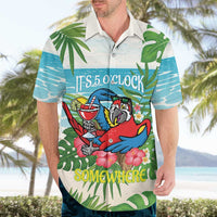 Guyana Christmas Hawaiian Shirt Chilling Macaw It's 5 o'clock Somewhere - Wonder Print Shop