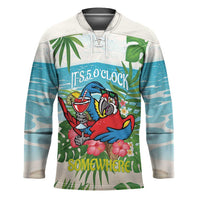 Guyana Christmas Hockey Jersey Chilling Macaw It's 5 o'clock Somewhere - Wonder Print Shop