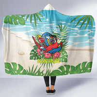 Guyana Christmas Hooded Blanket Chilling Macaw It's 5 o'clock Somewhere - Wonder Print Shop