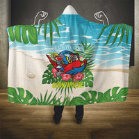 Guyana Christmas Hooded Blanket Chilling Macaw It's 5 o'clock Somewhere - Wonder Print Shop