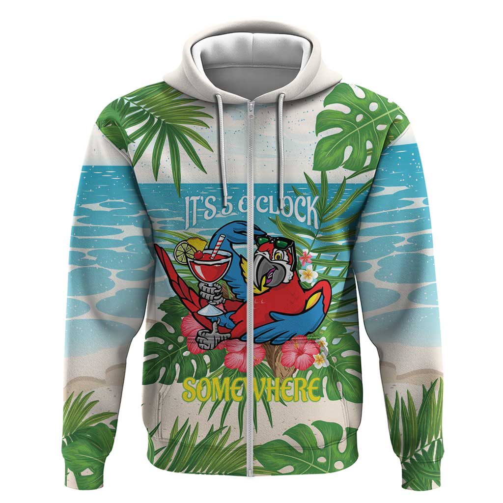 Guyana Christmas Hoodie Chilling Macaw It's 5 o'clock Somewhere - Wonder Print Shop