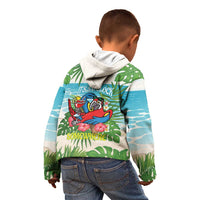 Guyana Christmas Kid Hoodie Chilling Macaw It's 5 o'clock Somewhere - Wonder Print Shop