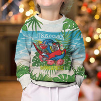 Guyana Christmas Kid Ugly Christmas Sweater Chilling Macaw It's 5 o'clock Somewhere - Wonder Print Shop