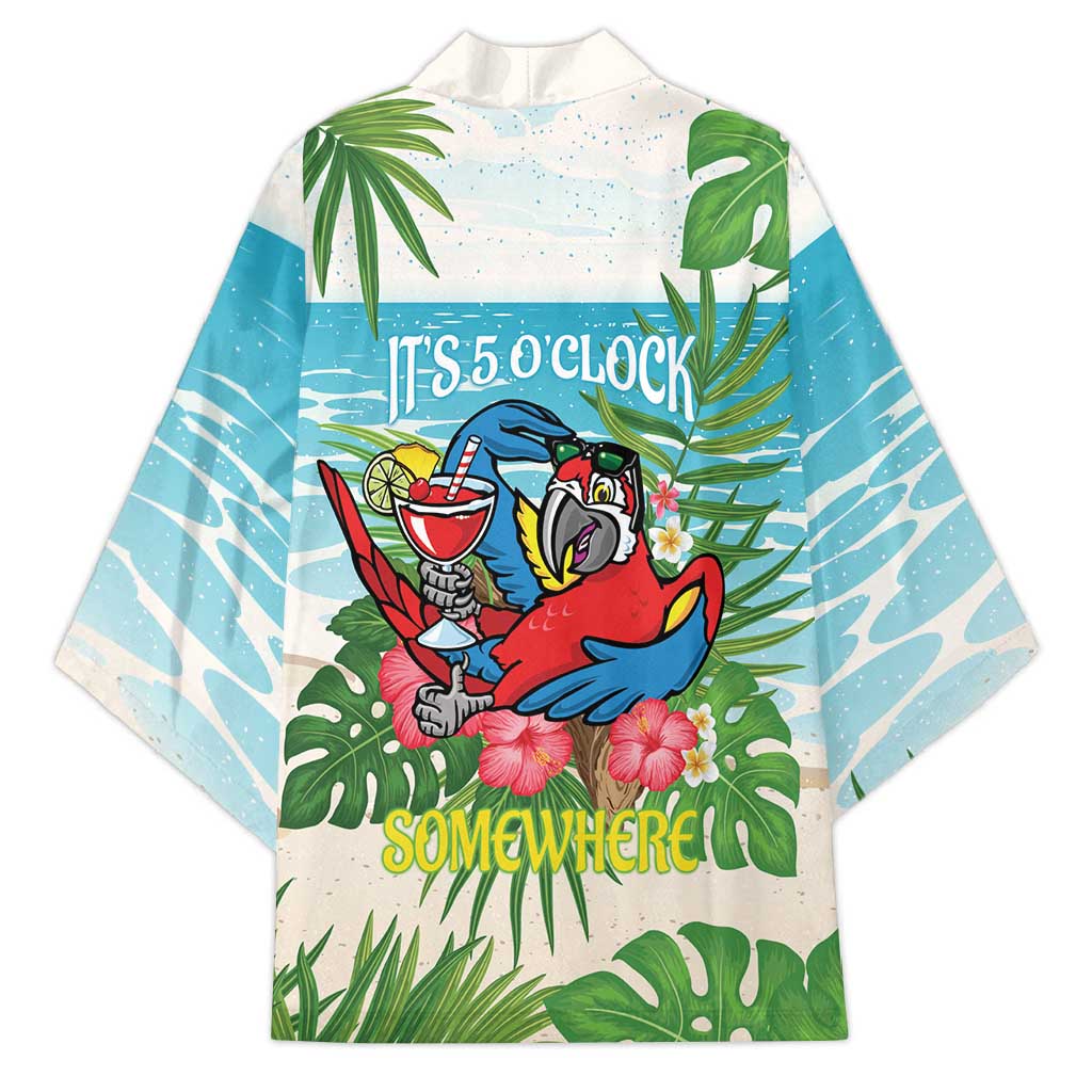 Guyana Christmas Kimono Chilling Macaw It's 5 o'clock Somewhere - Wonder Print Shop