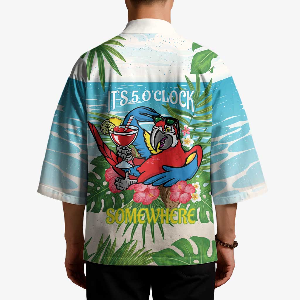 Guyana Christmas Kimono Chilling Macaw It's 5 o'clock Somewhere - Wonder Print Shop