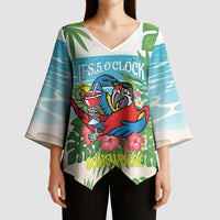 Guyana Christmas Kimono Sleeve Blouse Chilling Macaw It's 5 o'clock Somewhere - Wonder Print Shop