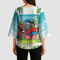 Guyana Christmas Kimono Sleeve Blouse Chilling Macaw It's 5 o'clock Somewhere - Wonder Print Shop
