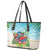 Guyana Christmas Leather Tote Bag Chilling Macaw It's 5 o'clock Somewhere - Wonder Print Shop