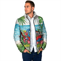 Guyana Christmas Padded Jacket Chilling Macaw It's 5 o'clock Somewhere - Wonder Print Shop