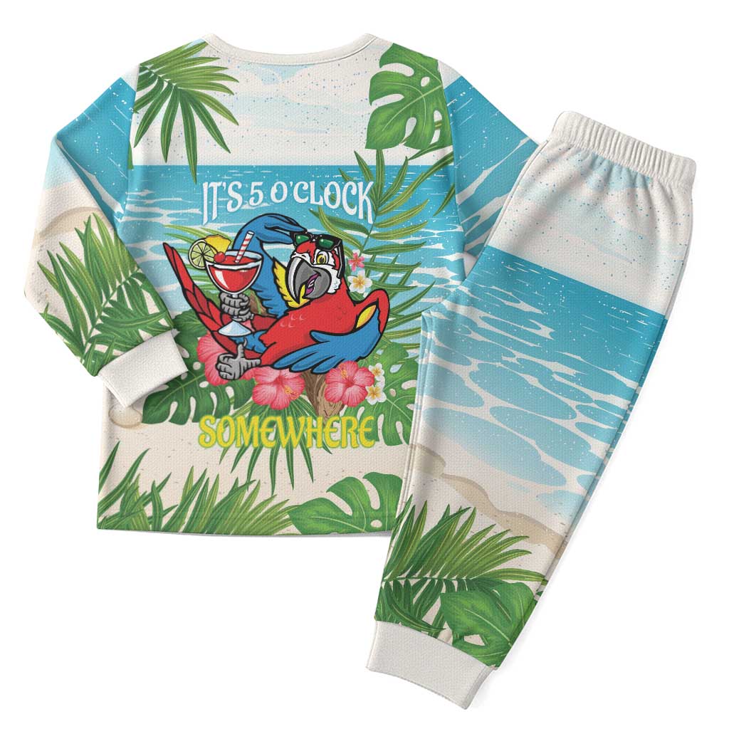 Guyana Christmas Pajama Set Chilling Macaw It's 5 o'clock Somewhere - Wonder Print Shop