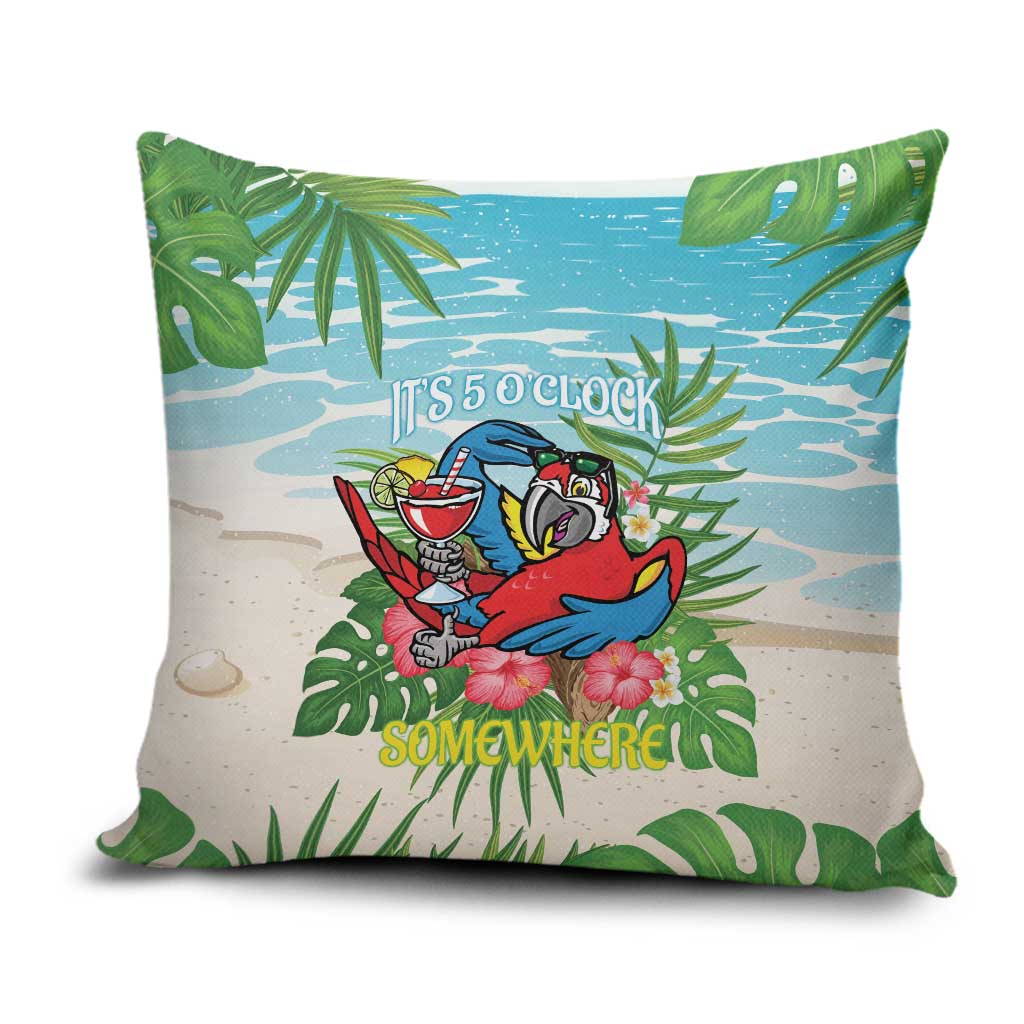 Guyana Christmas Pillow Cover Chilling Macaw It's 5 o'clock Somewhere - Wonder Print Shop