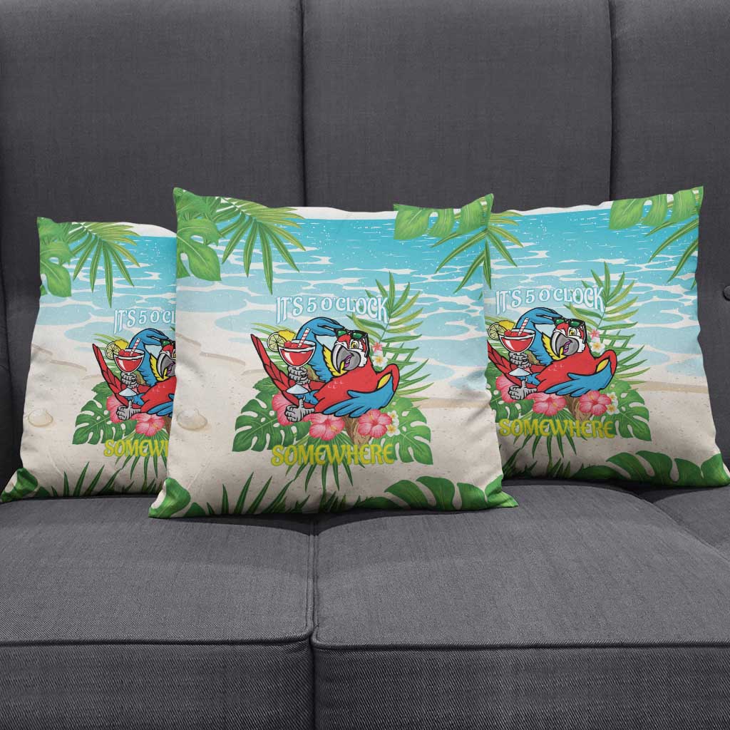 Guyana Christmas Pillow Cover Chilling Macaw It's 5 o'clock Somewhere - Wonder Print Shop