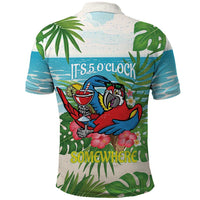 Guyana Christmas Polo Shirt Chilling Macaw It's 5 o'clock Somewhere - Wonder Print Shop