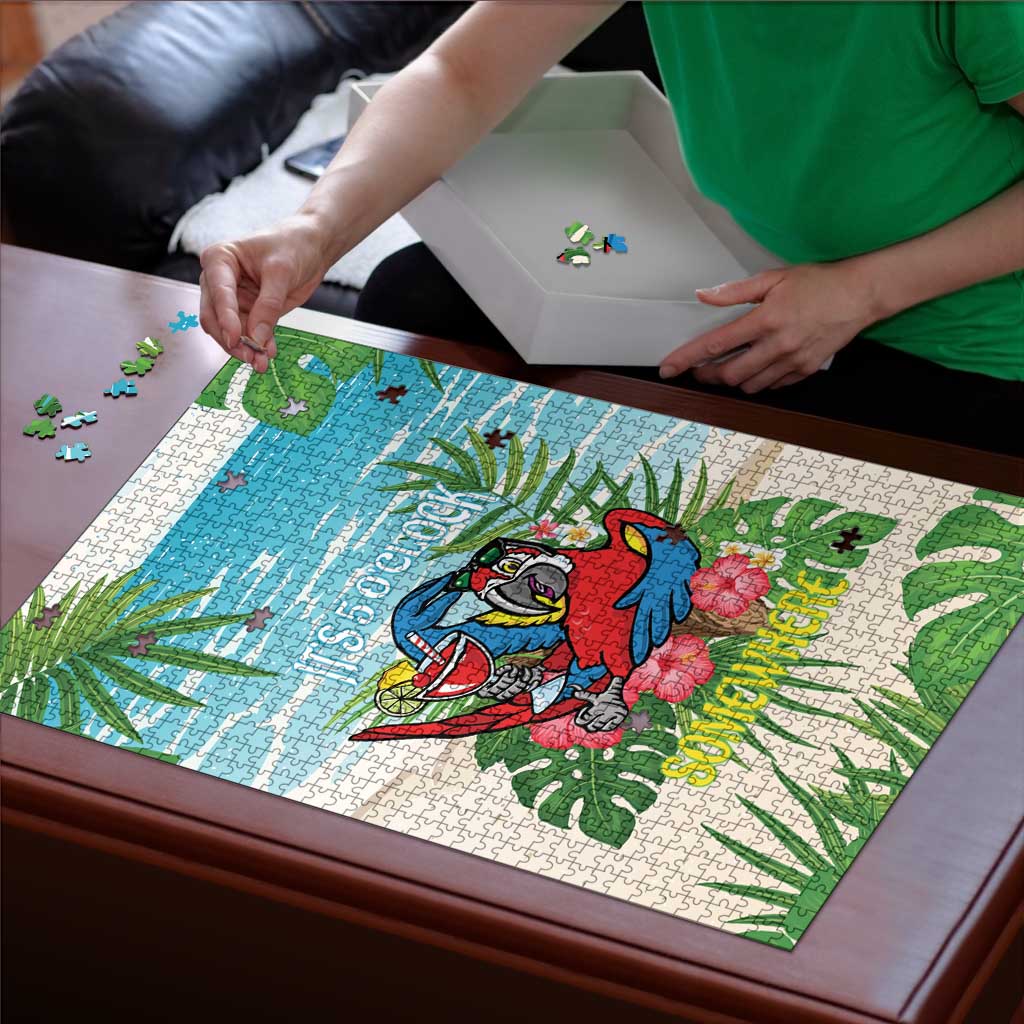 Guyana Christmas Puzzle Chilling Macaw It's 5 o'clock Somewhere - Wonder Print Shop