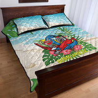 Guyana Christmas Quilt Bed Set Chilling Macaw It's 5 o'clock Somewhere - Wonder Print Shop