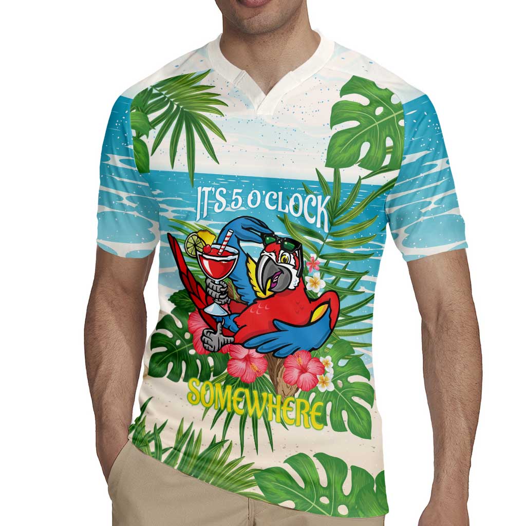 Guyana Christmas Rugby Jersey Chilling Macaw It's 5 o'clock Somewhere - Wonder Print Shop