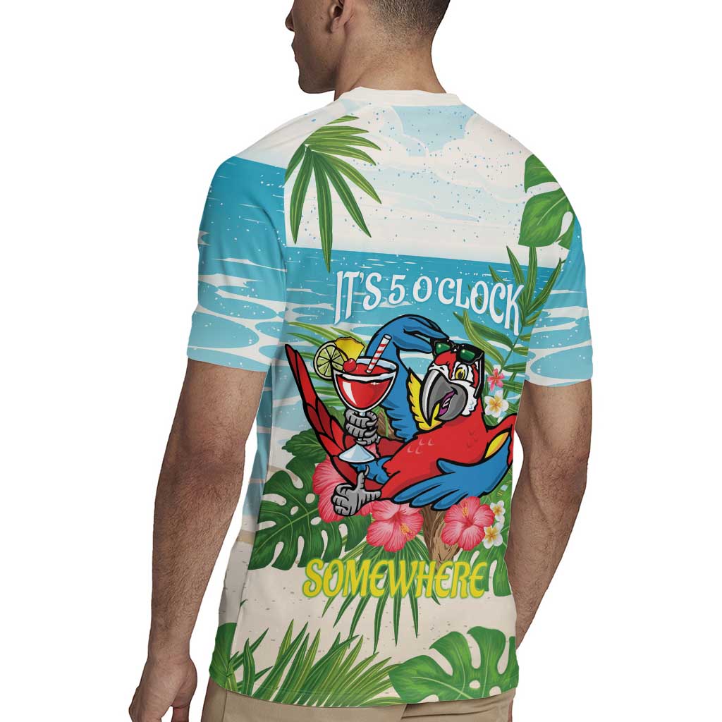 Guyana Christmas Rugby Jersey Chilling Macaw It's 5 o'clock Somewhere - Wonder Print Shop