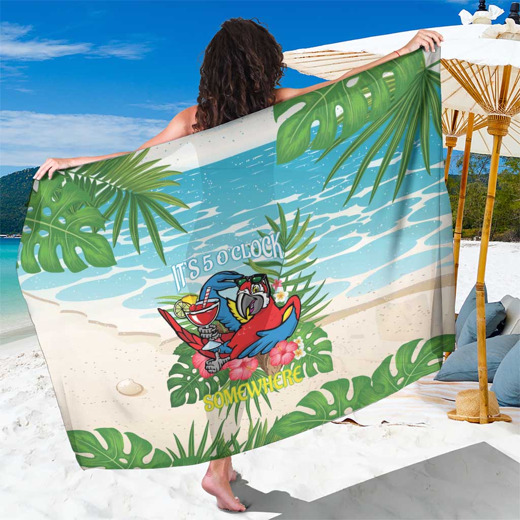 Guyana Christmas Sarong Chilling Macaw It's 5 o'clock Somewhere - Wonder Print Shop